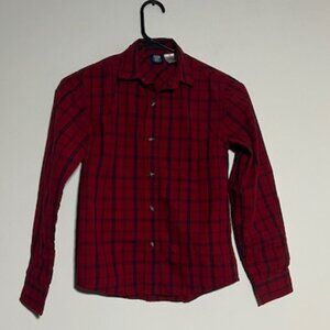 Route 66 Red and Black Plaid Button Up Long Sleeve Shirt Size Small Kids